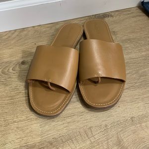 Madewell Boardwalk Post Slide Leather Sandals